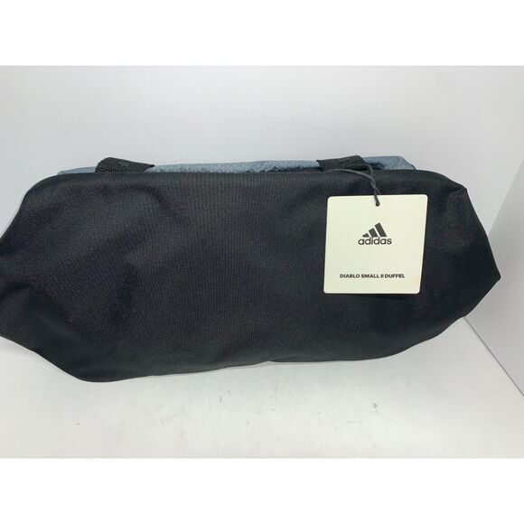 adidas Diablo Small II Duffel Bag Gym Locker Travel Logo Black Grey New - Picture 2 of 2